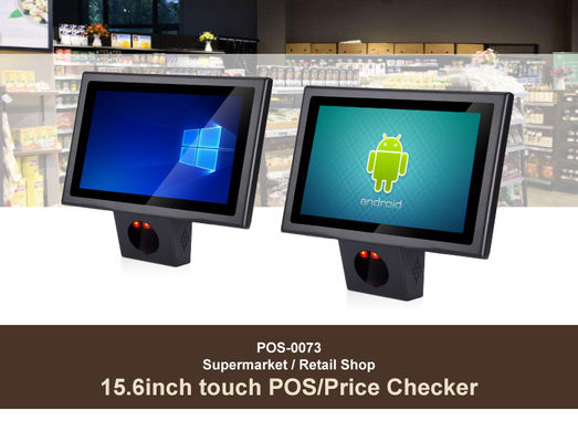 Windows/Android10.0 POS-Systeme mit 15,6 Zoll Touchscreen und eingebauten Barcode-Scanner