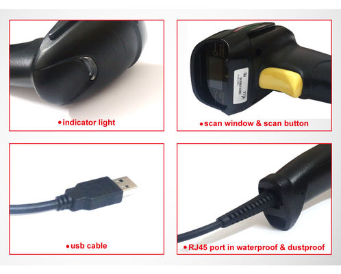CMOS-Scan-Element-Typ 1D-Laser-Drahtbarcode-Scanner mit Holder-Scanbereich 45