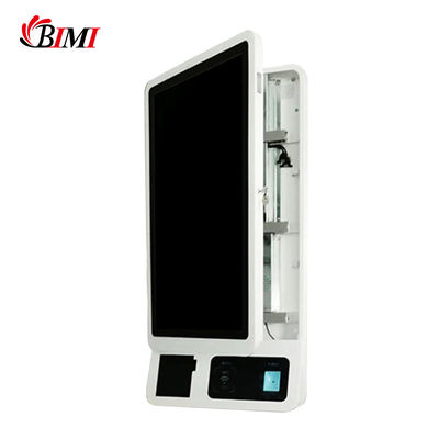 Selbstbedienung Kiosk 32 Zoll Wandmontage Touchscreen mit 80mm Drucker QR Barcode Scanner